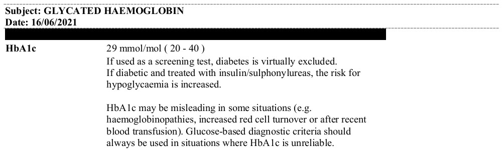 Results: Glycated Haemoglobin