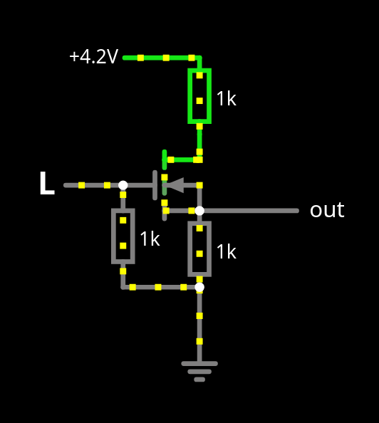 Resistor ladder enabled via MOSFET